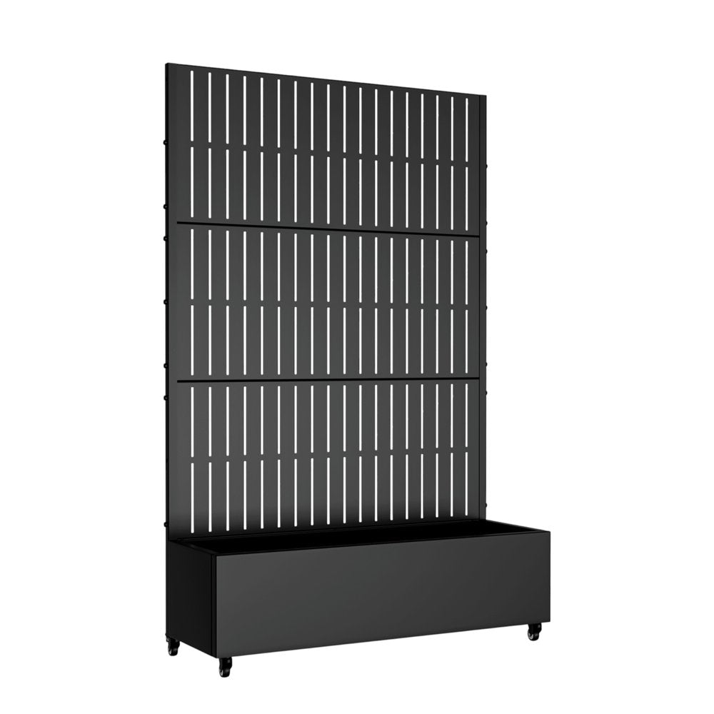 72" X 47" Black Metal Rectangular Planter Box