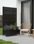 72" X 47" Black Metal Rectangular Planter Box