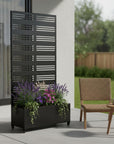 72" X 35" Black Metal Rectangular Planter Box