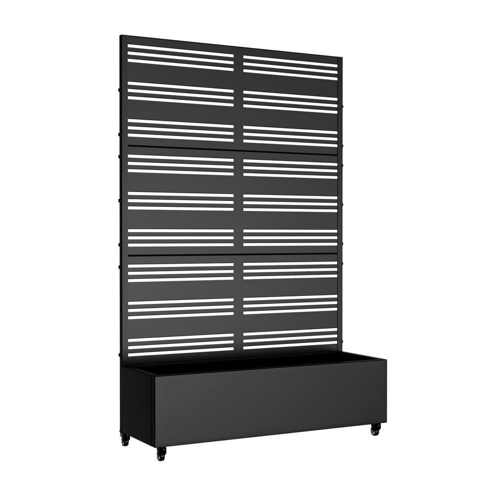 72" X 47" Black Metal Rectangular Planter Box
