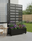 72" X 47" Black Metal Rectangular Planter Box