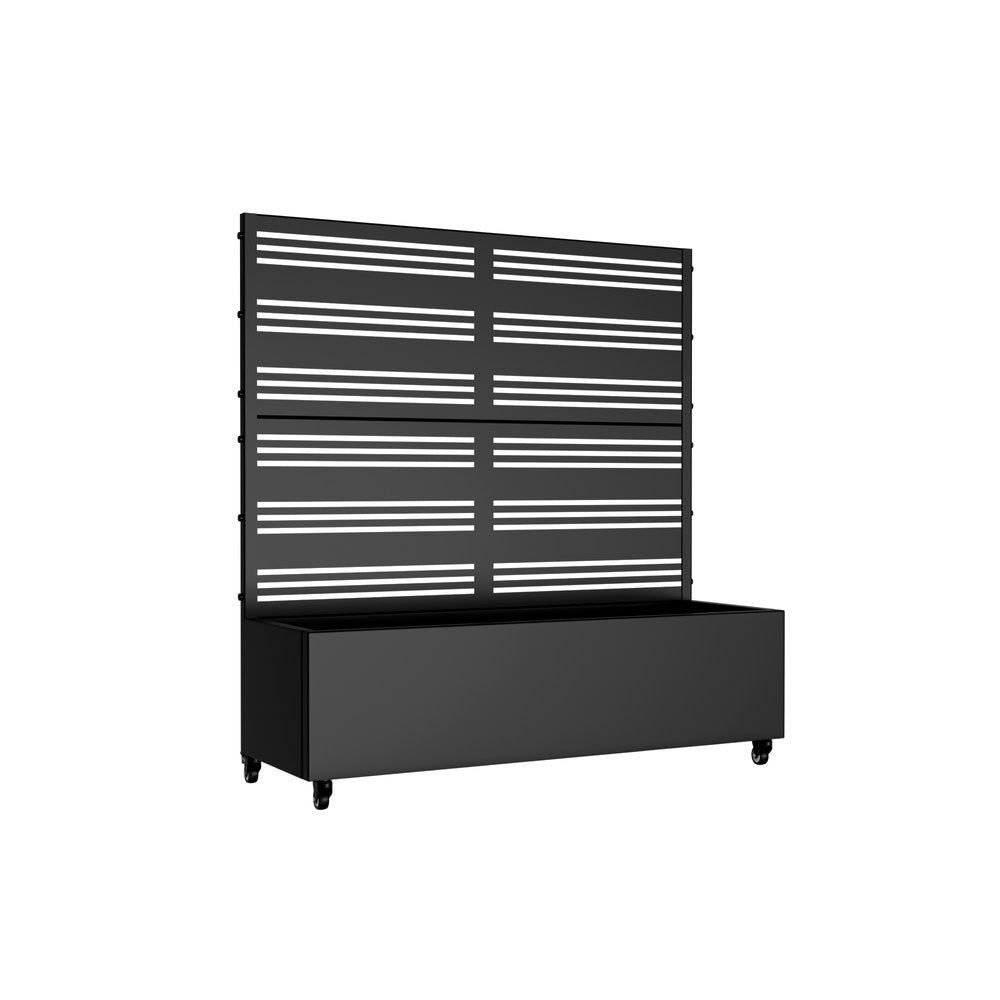 47" X 47" Black Metal Rectangular Planter Box