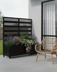 47" X 47" Black Metal Rectangular Planter Box