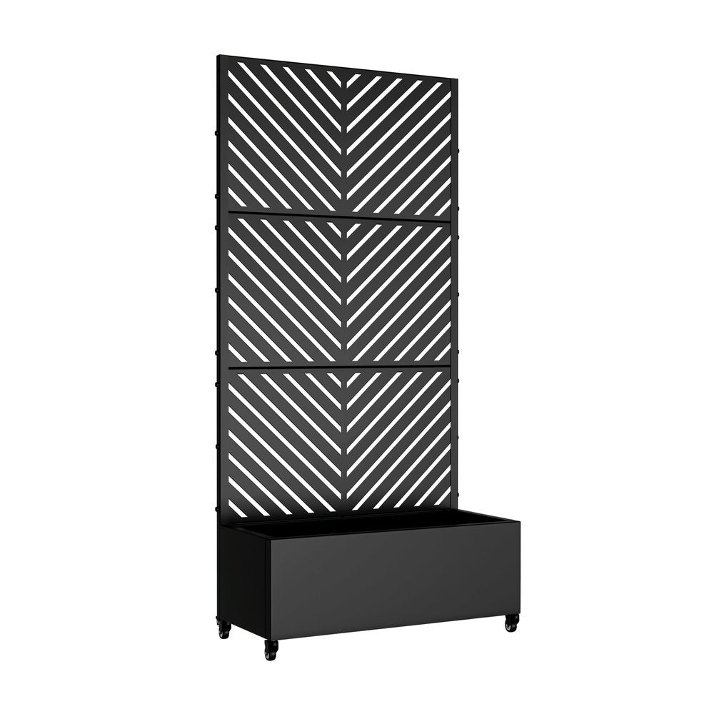 72" X 35" Black Metal Rectangular Planter Box