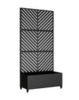 72" X 35" Black Metal Rectangular Planter Box