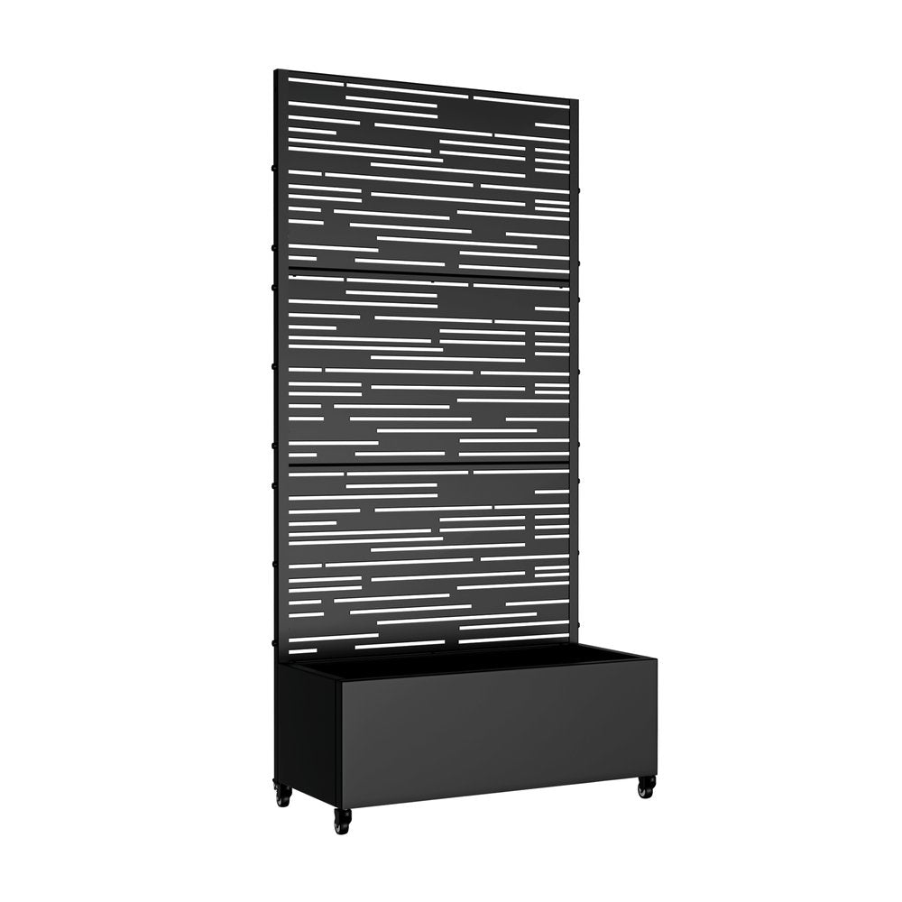 72" X 35" Black Metal Rectangular Planter Box