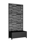 72" X 35" Black Metal Rectangular Planter Box
