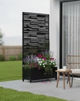 72" X 35" Black Metal Rectangular Planter Box