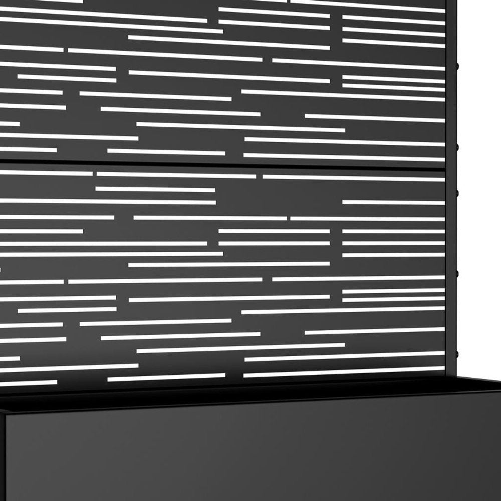 47" X 47" Black Metal Rectangular Planter Box