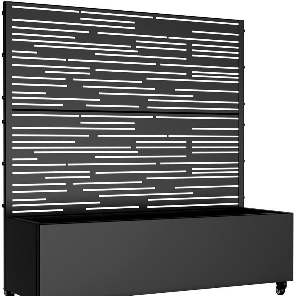 47" X 47" Black Metal Rectangular Planter Box
