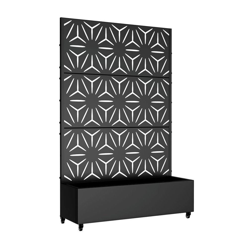 72" X 47" Black Metal Rectangular Planter Box
