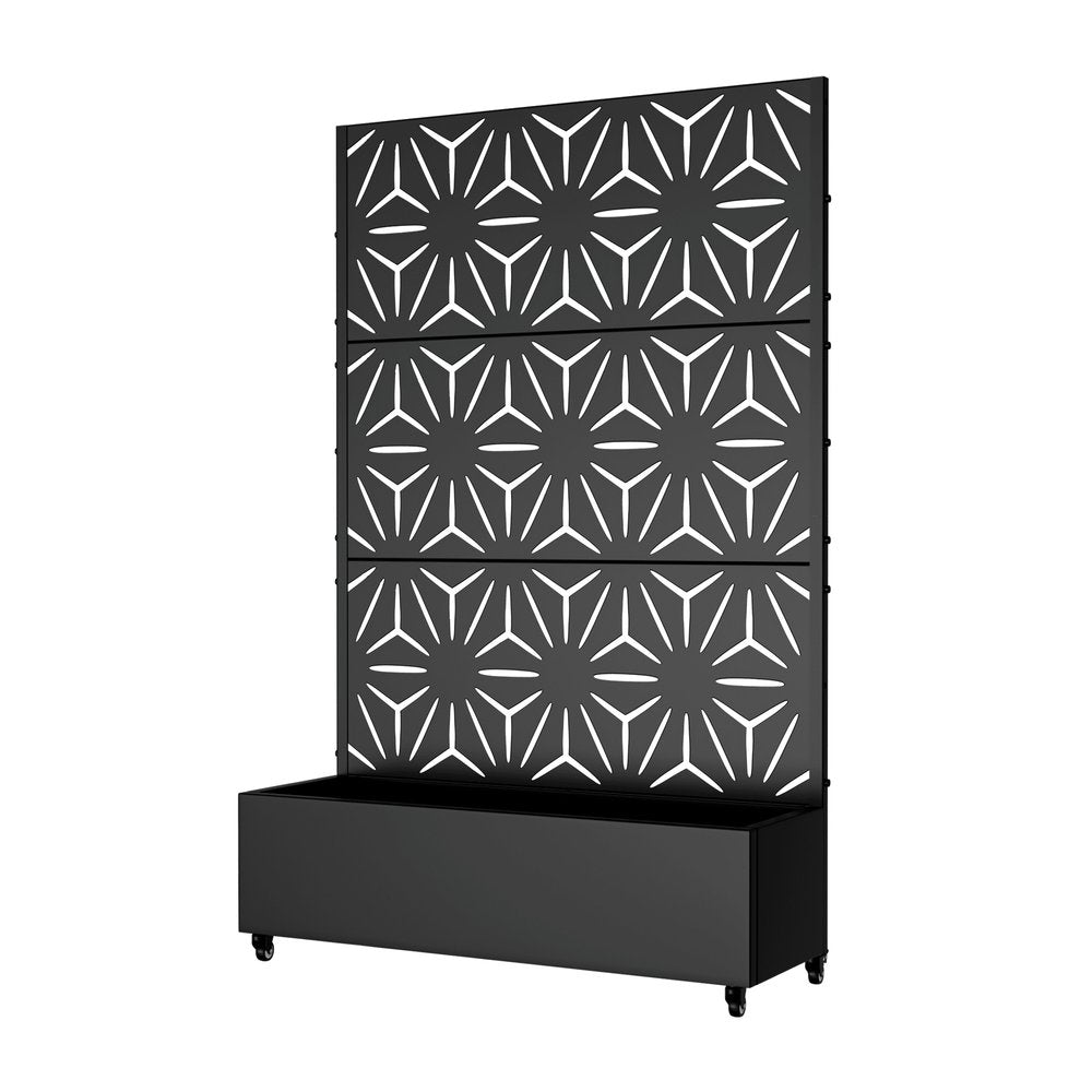 72" X 47" Black Metal Rectangular Planter Box