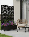 72" X 47" Black Metal Rectangular Planter Box