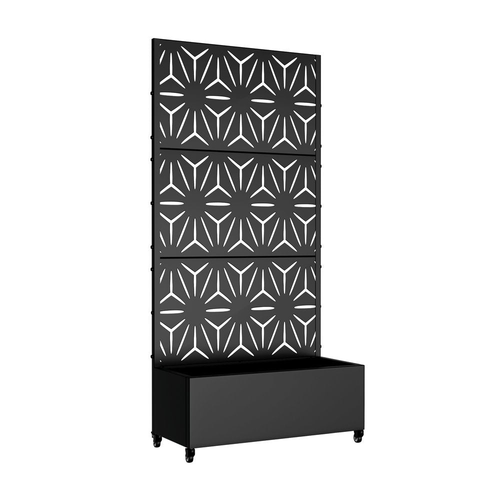 72" X 35" Black Metal Rectangular Planter Box