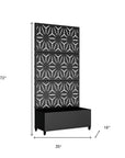 72" X 35" Black Metal Rectangular Planter Box