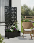 72" X 35" Black Metal Rectangular Planter Box