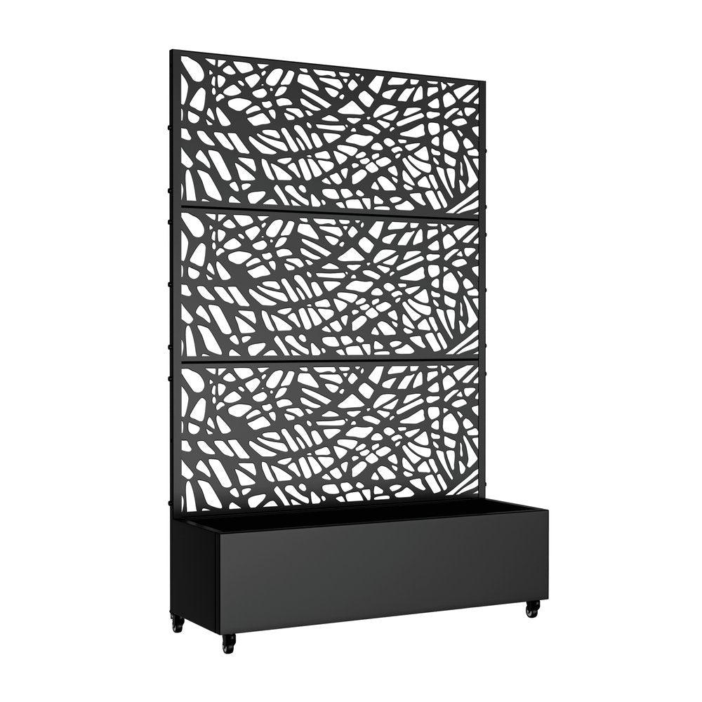 72" X 47" Black Metal Rectangular Planter Box