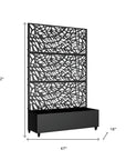 72" X 47" Black Metal Rectangular Planter Box