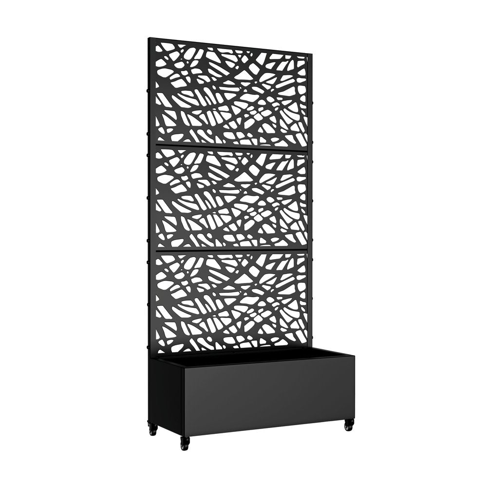 72" X 35" Black Metal Rectangular Planter Box