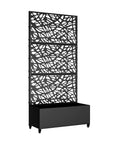 72" X 35" Black Metal Rectangular Planter Box