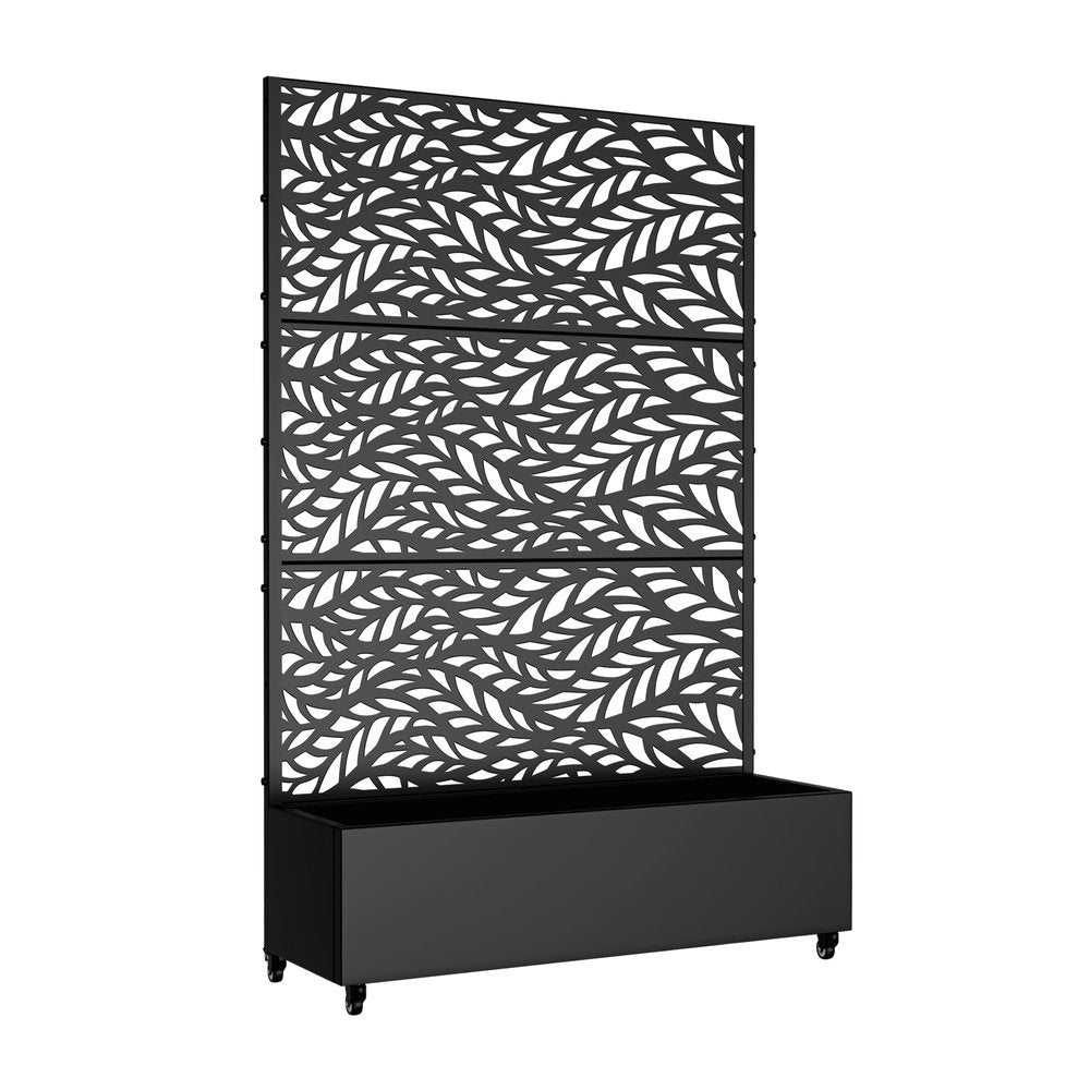 72" X 47" Black Metal Rectangular Planter Box