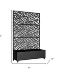 72" X 47" Black Metal Rectangular Planter Box