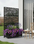 72" X 47" Black Metal Rectangular Planter Box