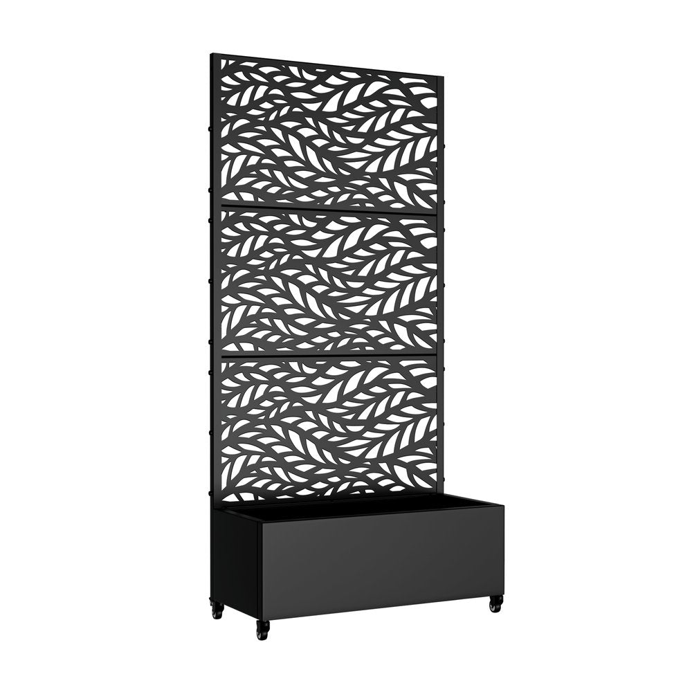 72" X 35" Black Metal Rectangular Planter Box