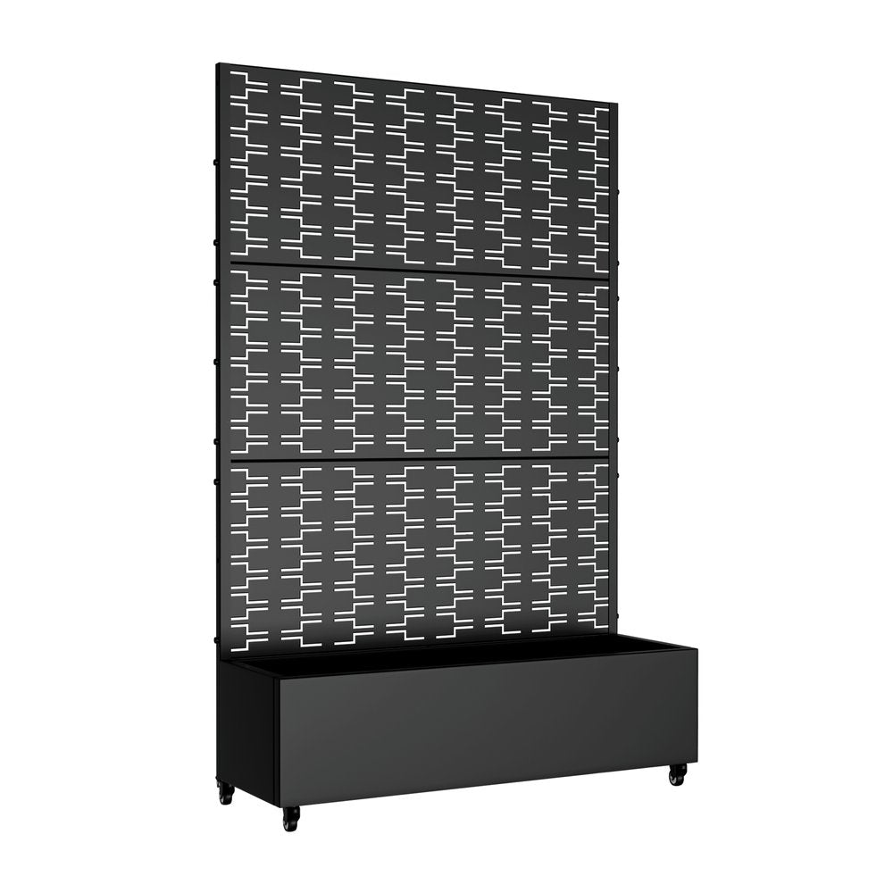 72" X 47" Black Metal Rectangular Planter Box