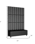 72" X 47" Black Metal Rectangular Planter Box