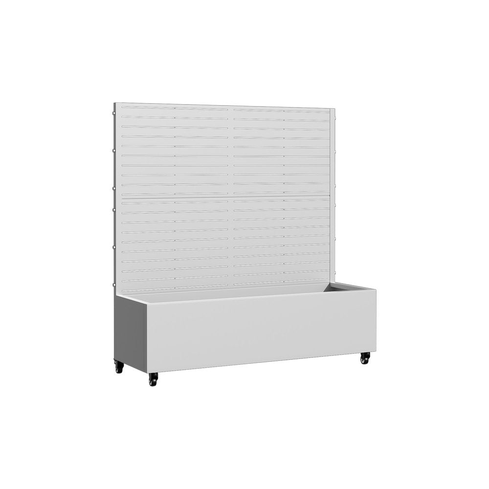 47" X 47" White Metal Rectangular Planter Box