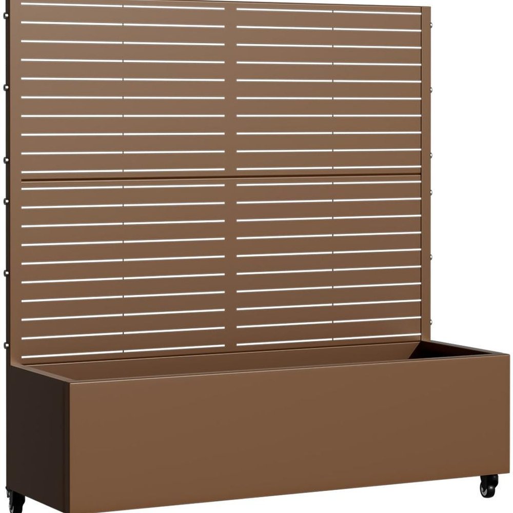 47" X 47" Brown Metal Rectangular Planter Box