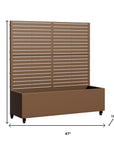 47" X 47" Brown Metal Rectangular Planter Box