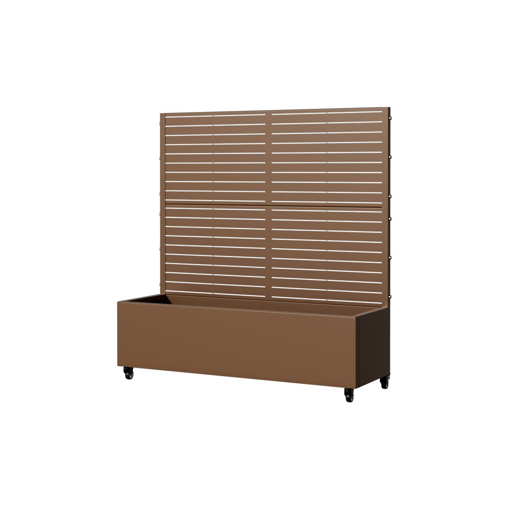 47" X 47" Brown Metal Rectangular Planter Box