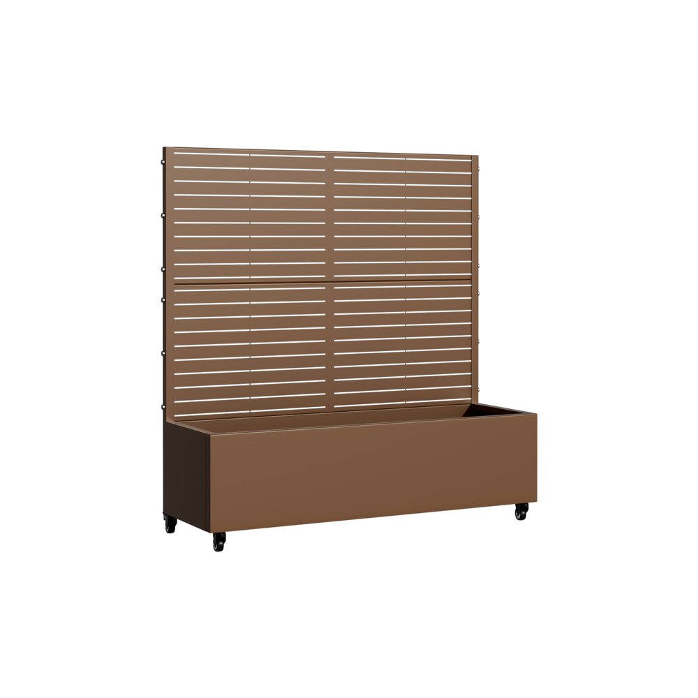 47" X 47" Brown Metal Rectangular Planter Box