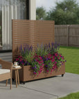 47" X 47" Brown Metal Rectangular Planter Box