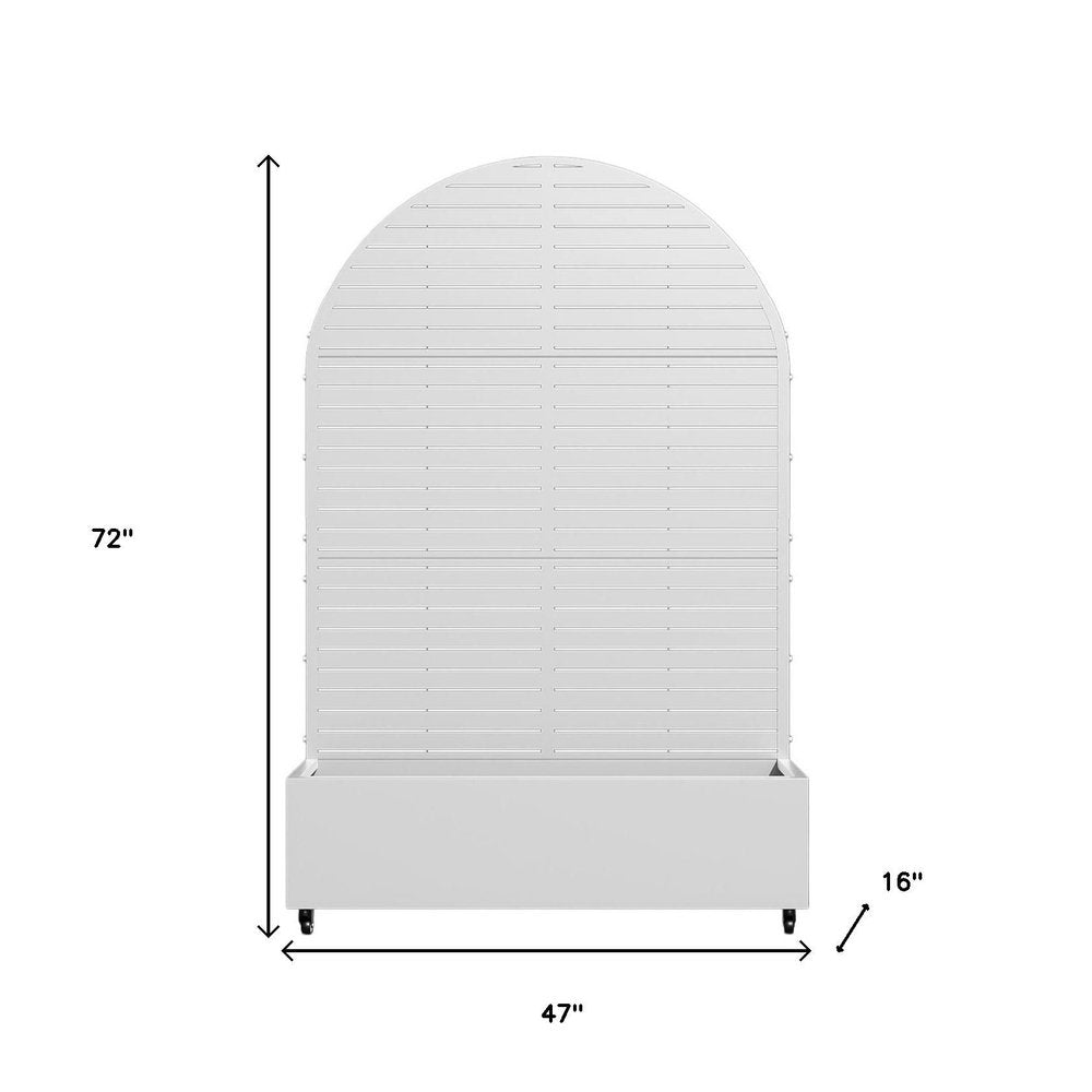 72" X 47" White Metal Rectangular Planter Box