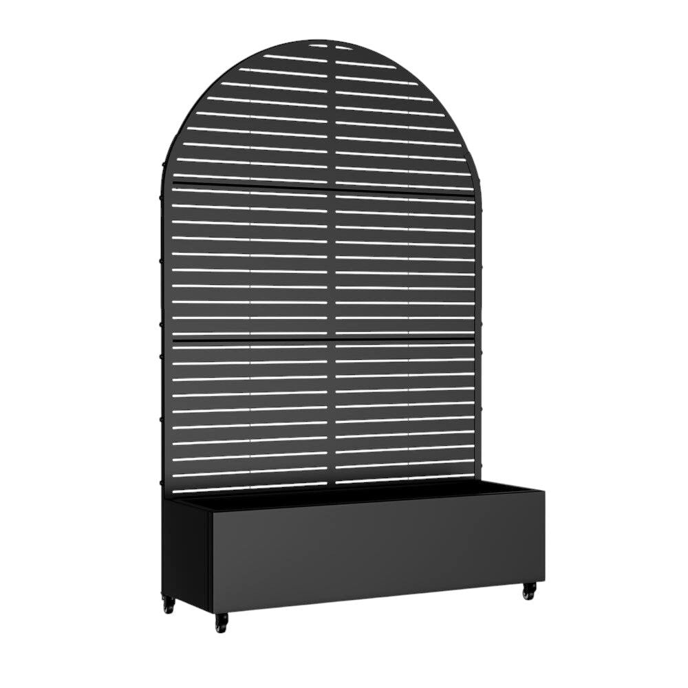 72" X 47" Black Metal Rectangular Planter Box