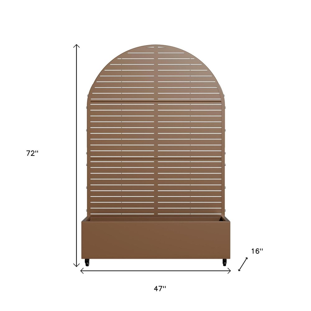 72" X 47" Brown Metal Rectangular Planter Box