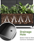 72" X 35" Black Metal Rectangular Planter Box