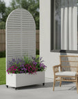 72" X 35" White Metal Rectangular Planter Box
