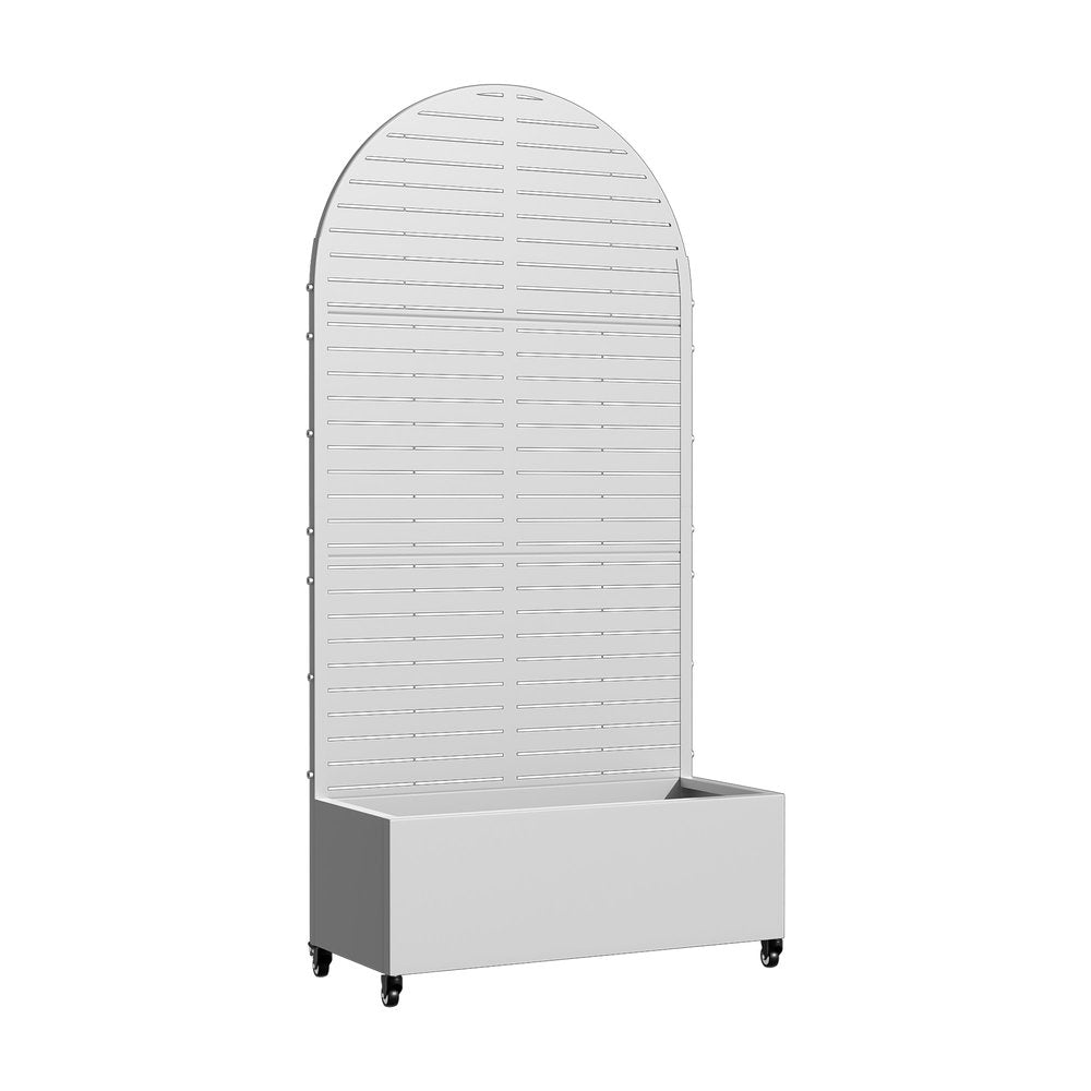 72" X 35" White Metal Rectangular Planter Box