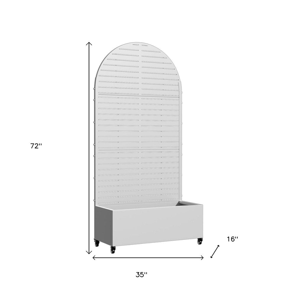 72" X 35" White Metal Rectangular Planter Box