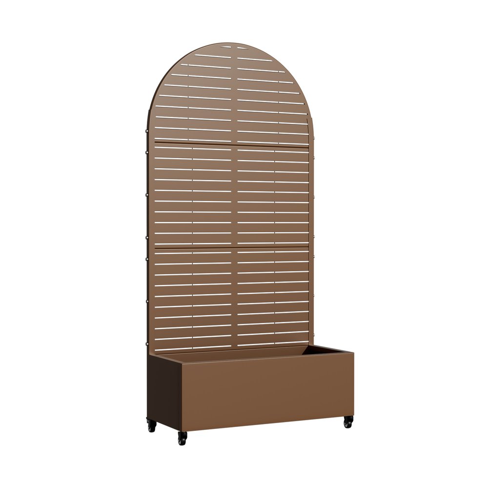 72" X 35" Brown Metal Rectangular Planter Box