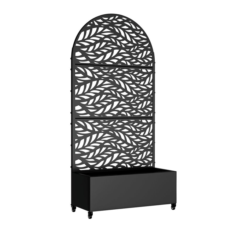 72" X 35" Black Metal Rectangular Planter Box