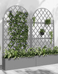72" X 35" Gray Metal Rectangular Planter Box