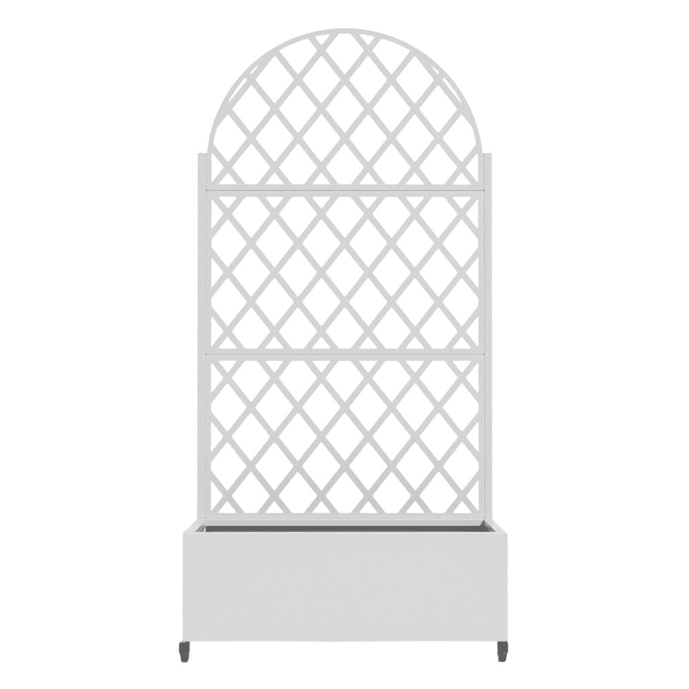 72" X 35" White Metal Rectangular Planter Box