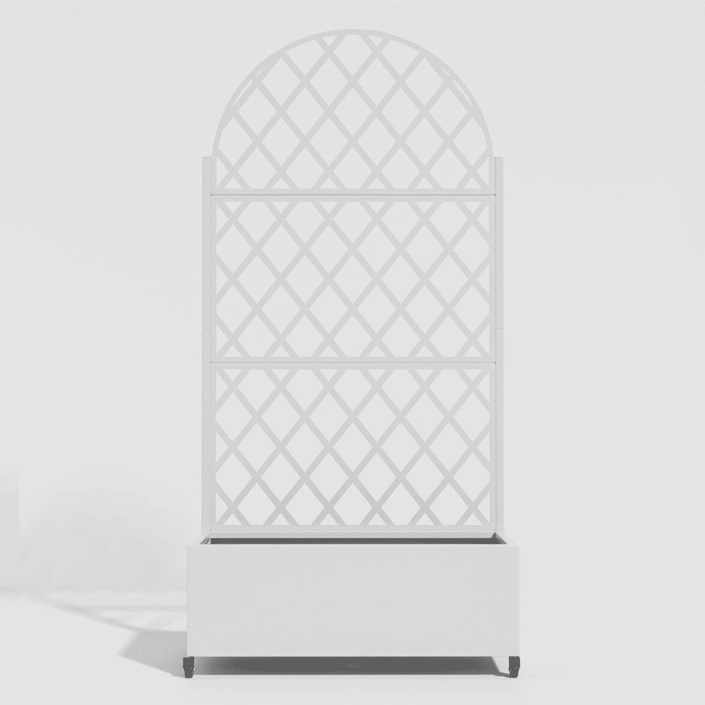 72" X 35" White Metal Rectangular Planter Box