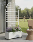 72" X 35" White Metal Rectangular Planter Box