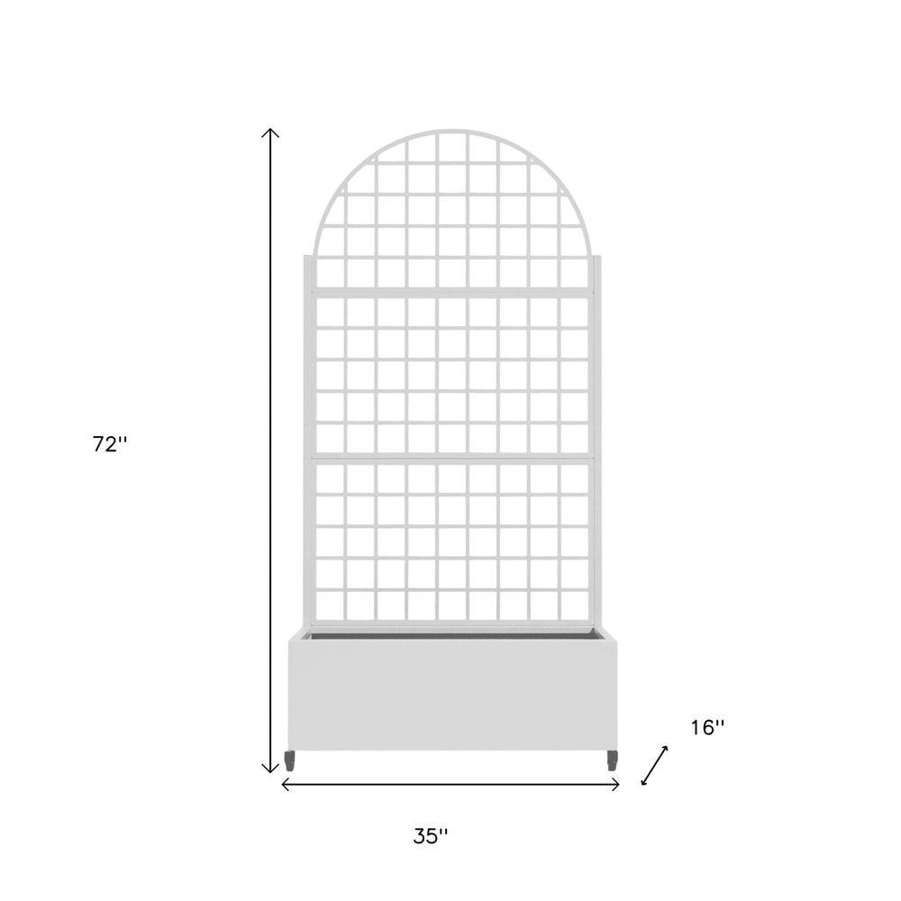 72" X 35" White Metal Rectangular Planter Box